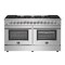 Forno Galiano Gold Professional 60In. Freestanding Dual Fuel Range FFSGS6156-60 - alternate 1